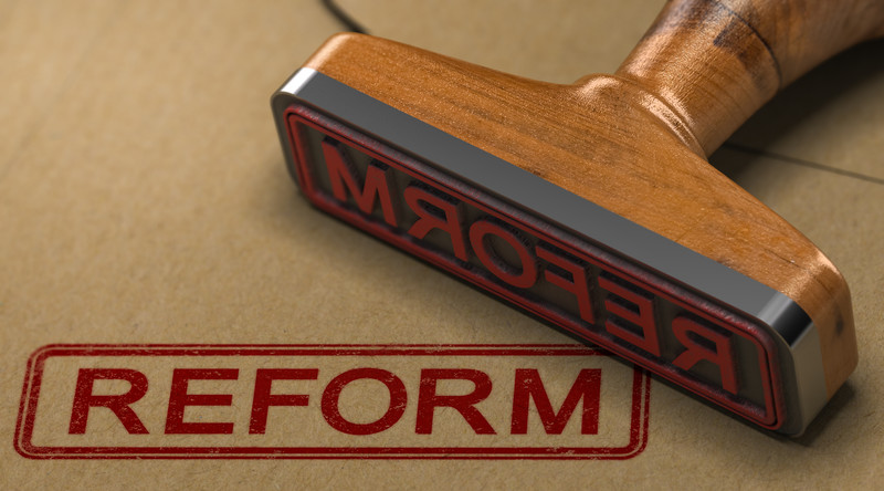 Page stamped with the word REFORM in red uppercase letters beside REFORM stamper
